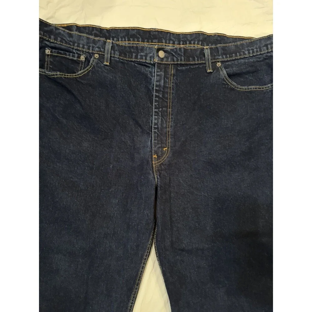 Levi's 550 Jeans Men's 50x29 (Actual 48x26) Blue Dark Wash Relaxed Fit Stretch